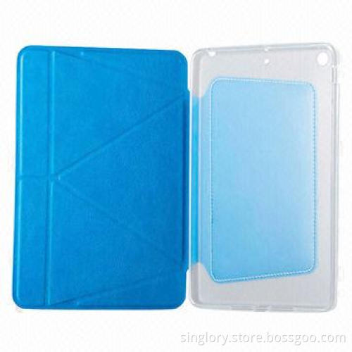 Slim folio leather case with TPU holder for iPad mini retina